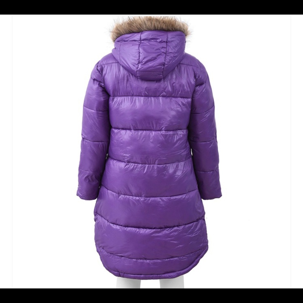 PURPLE PUFFER COAT - Picture 2 of 8